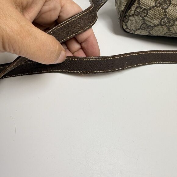 Vintage GUCCI GG Canvas Web Sherry Line Beige Red Green Shoulder Bag - Picture 13 of 13